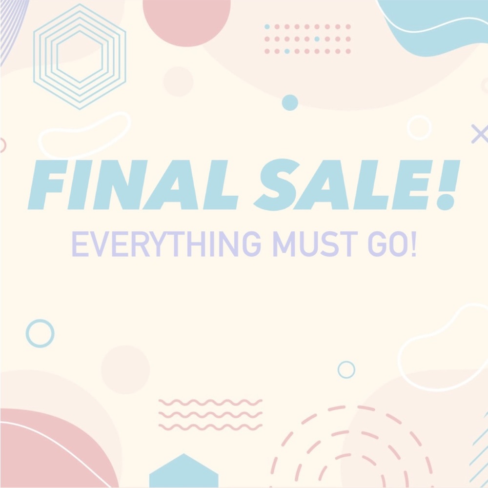Final sale! Up to 50% off for a closet clean out!